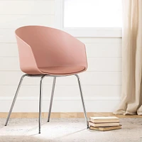Chaise avec Base en Métal - Flam Rose et Chrome