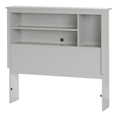 Vito Twin Bookcase Headboard - Soft Gray