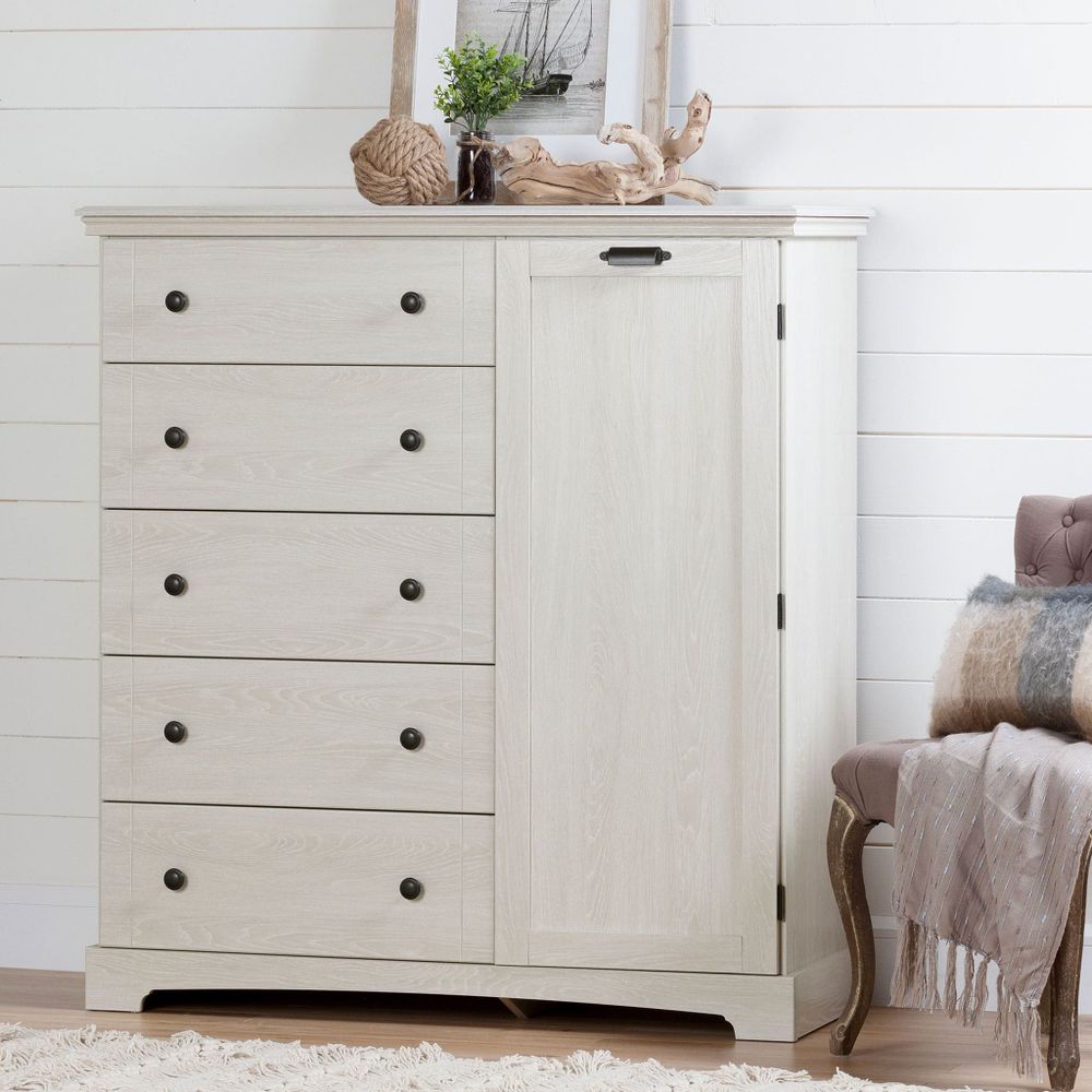 Door Chest with 5 Drawers - Avilla Winter Oak