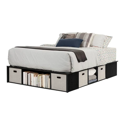 Queen Bed with Storage and Baskets