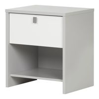 Cookie 1-Drawer Nightstand - Soft Gray and Pure White