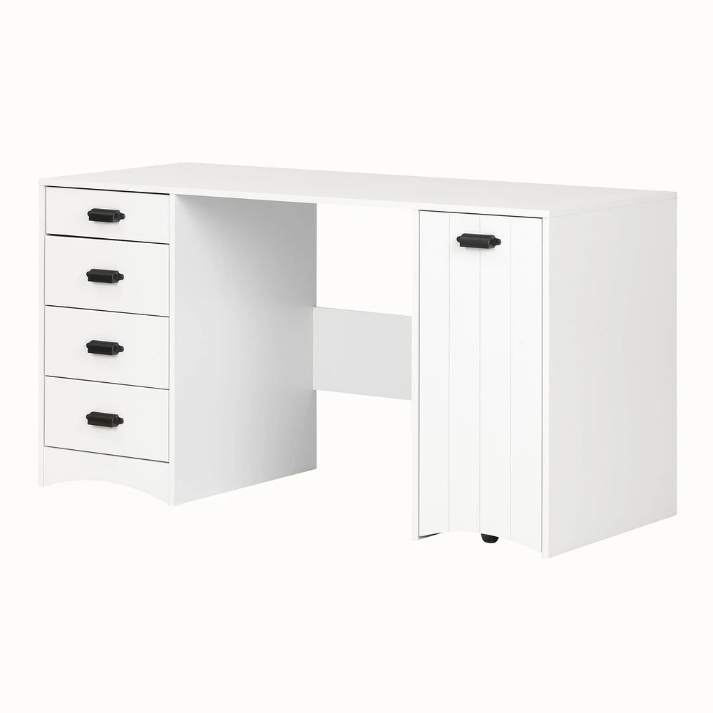 Sewing Craft Table and Storage - Artwork Pure White