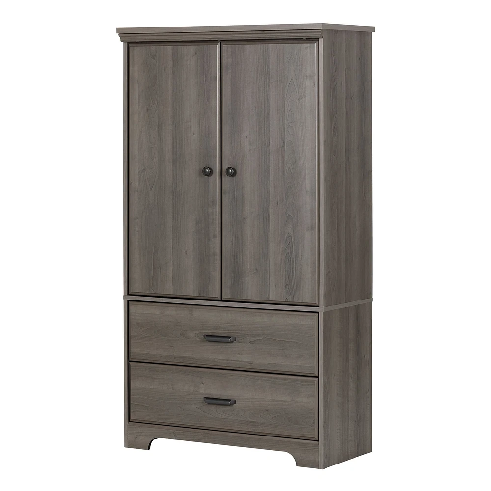 2-Door Armoire with Drawers - Versa Gray Maple