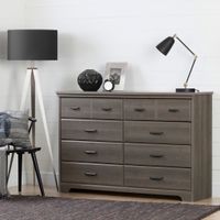 8-Drawer Double Dresser - Versa Gray Maple