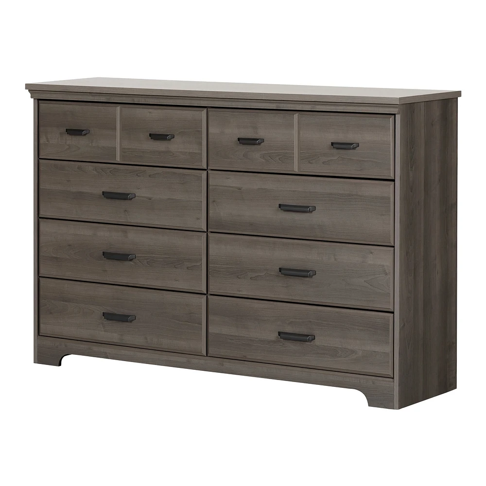 8-Drawer Double Dresser - Versa Gray Maple