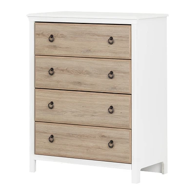 4-Drawer Chest - Catimini Pure White and Rustic Oak