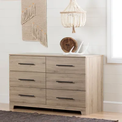 6-Drawer Double Dresser - Primo Rustic Oak