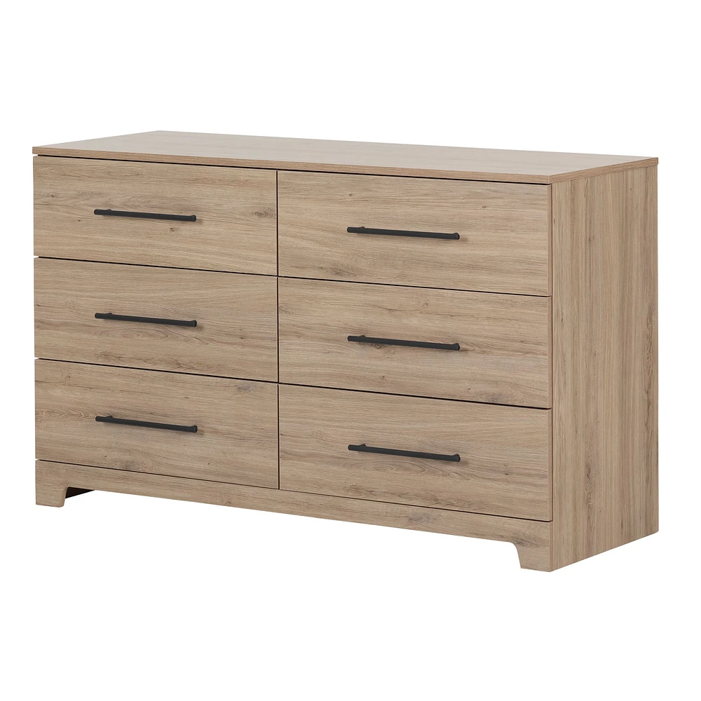 6-Drawer Double Dresser - Primo Rustic Oak