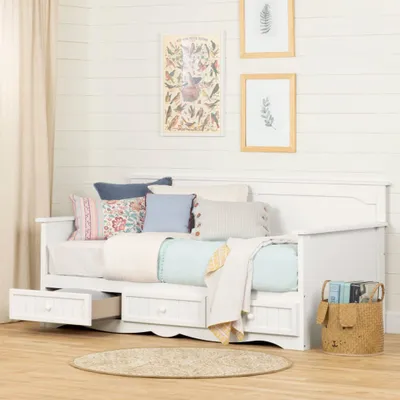 Savannah Twin Daybed with 3 Storage Drawers - Pure White