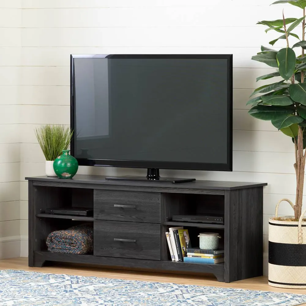 Fusion TV Stand with Drawers for TVs up to 60" - Gray Oak