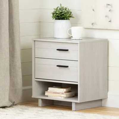 Fynn Nightstand with Cord Catcher - Winter Oak