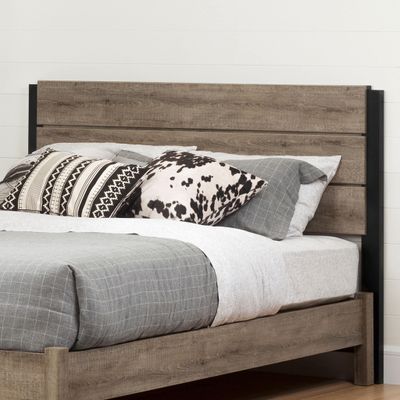 Double Headboard - Munich Weathered Oak and Matte Black