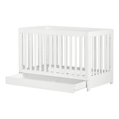 Yodi Crib with Drawer - White