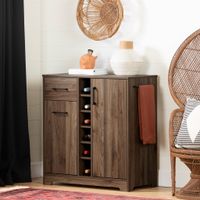 Bar Cabinet and Bottle Storage - Vietti Natural Walnut