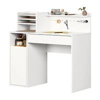 Craft Table with Hutch - Crea Pure White