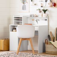 Craft Table with Hutch - Crea Pure White