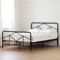 Geometric Queen Metal Platform Bed - Sazena Matte Black