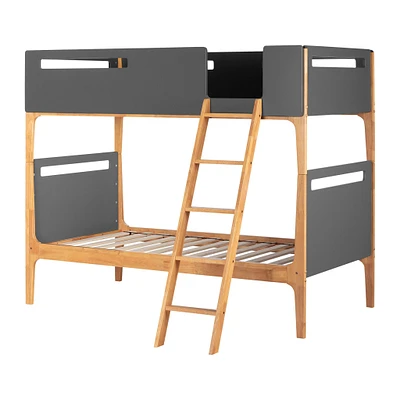 Modern Bunk Beds Bebble - Charcoal Gray / Exotic Wood