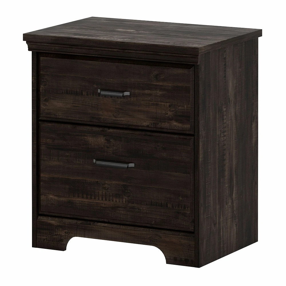 2-Drawer Nightstand - Versa Rubbed Black