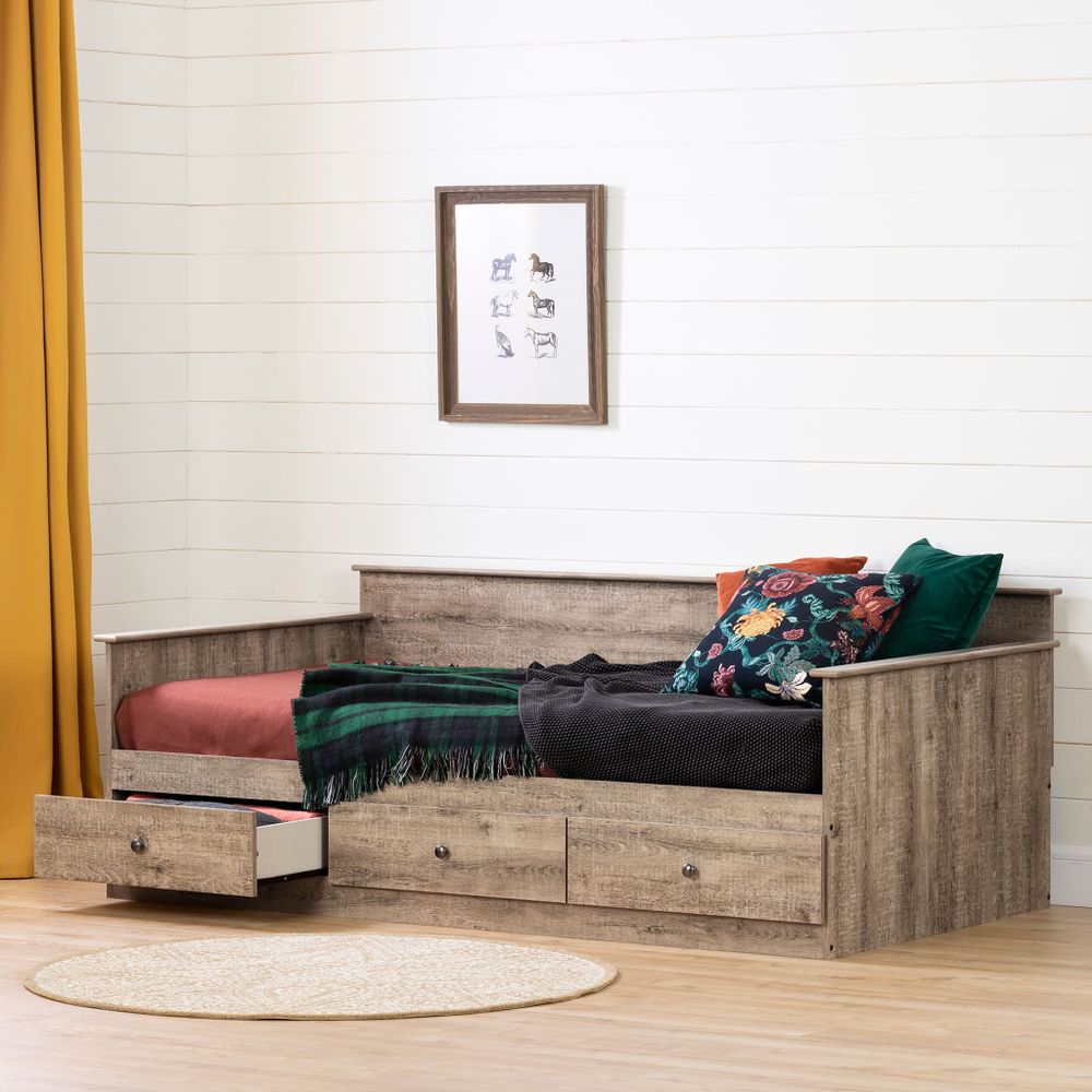 Daybed with Storage - Tassio Weathered Oak