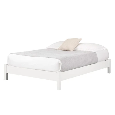 Munich Double Platform Bed on Legs - Pure White