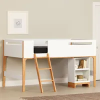 Loft Bed with Desk - Bebble White and Natural