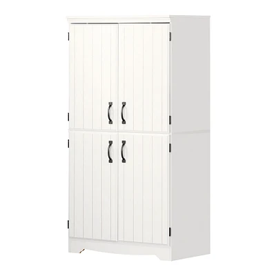 Armoire de Rangement avec 4 Portes - Farnel Blanc Solide