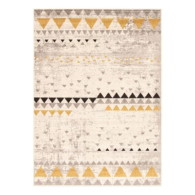 Geometric Triangles Area Rug - Step One Beige and Yellow