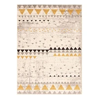 Geometric Triangles Area Rug - Step One Beige and Yellow