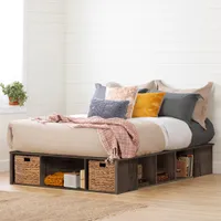 Double Storage Bed with Baskets - Avilla Fall Oak