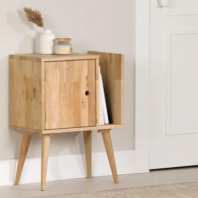 Table d'appoint en bois massif avec rangement - Kodali Bois naturel