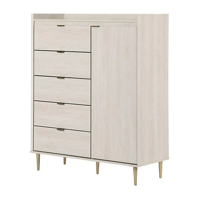 Door Chest with 5 Drawers - Hype Winter Oak