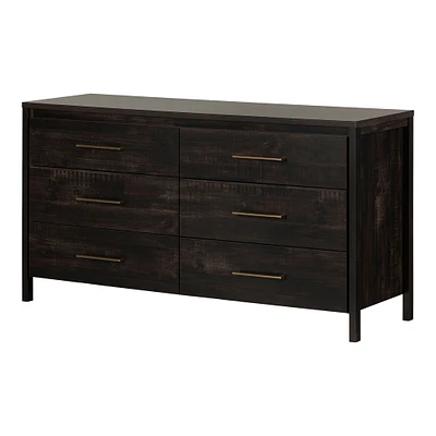 6-Drawer Double Dresser - Gravity Rubbed Black