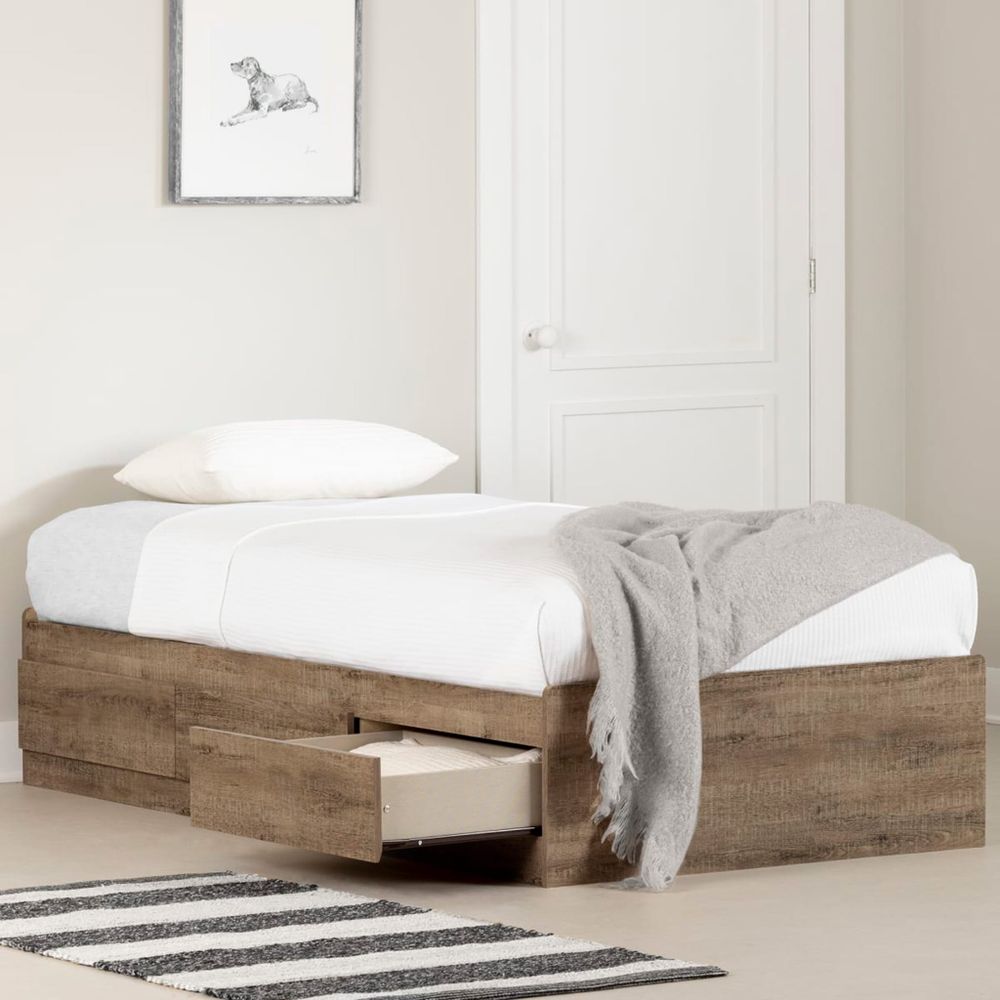 Munich Twin Mates Bed - Weathered Oak