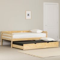 Solid Wood Daybed with Trundle Bed - Sweedi Natural Wood