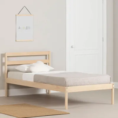 Wooden Twin Bed - Sweedi Natural Wood