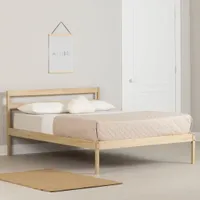 Wooden Double Bed - Sweedi Natural Wood