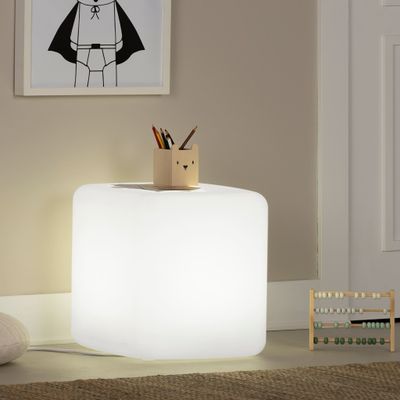 Lighted Kids Stool / Nightstand - Sweedi White