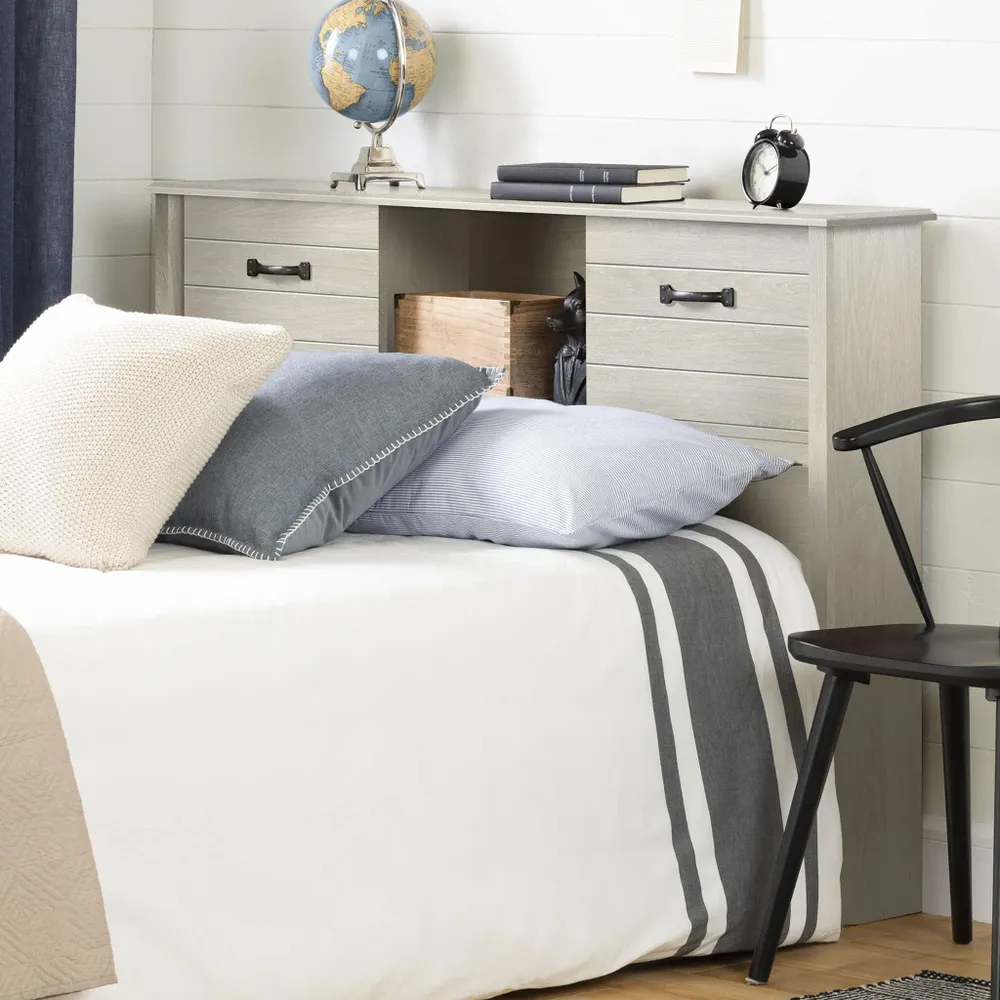 Double Bookcase Headboard - Ulysses Winter Oak