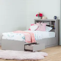 Twin Mates Bed With Bookcase Headboard Set