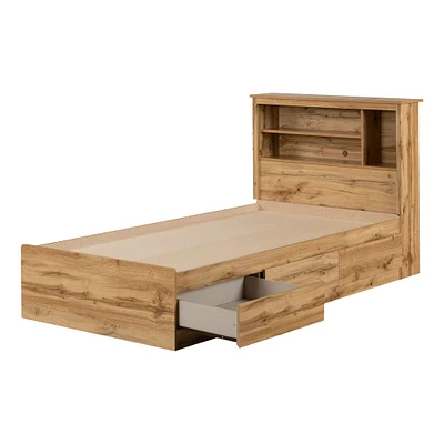 Twin Bed and Headboard Set - Tassio Nordik Oak