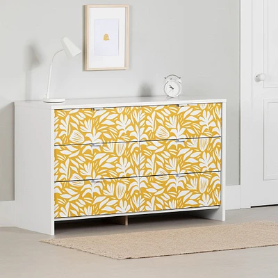 6-Drawers Dresser - Bloom White and Yellow