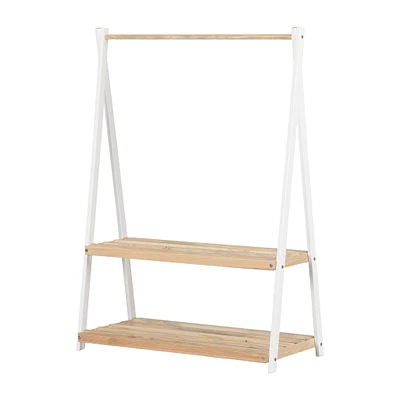 Clothes Rack with Storage Shelves - Sweedi White and Natural