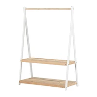 Clothes Rack with Storage Shelves - Sweedi White and Natural