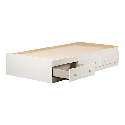 Mates Bed with 3 Drawers - Summer Breeze White Wash