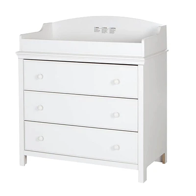 Cotton Candy Changing Table with Drawers - Pure White