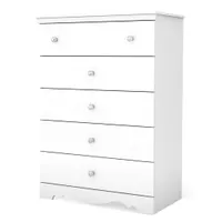 5-Drawer Chest - Crystal Pure White