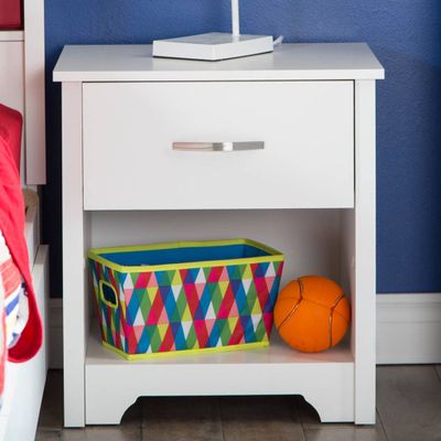 Fusion 1-Drawer Nightstand with Storage - Pure White