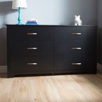 6-Drawer Double Dresser - Fusion Pure Black