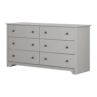 6-Drawer Double Dresser - Vito Soft Gray